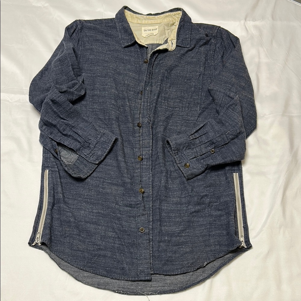 Men's Blue Button-Up Shirt